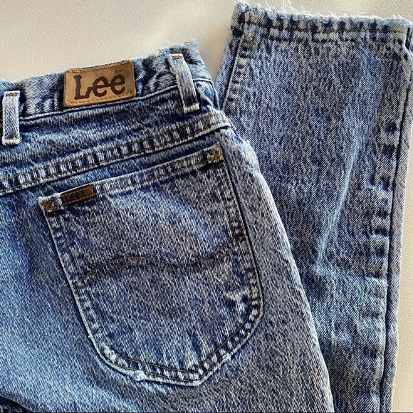 Vintage Lee Acid Wash High Rise Denim Jeans - Picture 3 of 7